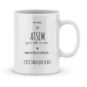 Mug personnalisé avec un prénom merci Atsem