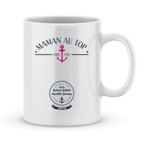 Mug personnalisé avec un prénom Maman au top