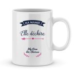 Mug personnalisé avec un prénom Mamie elle déchire