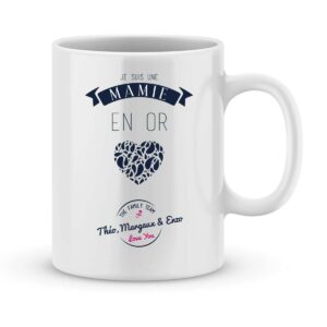 Mug personnalisé avec un prénom Mamie en or