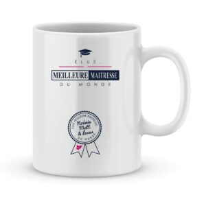 Mug personnalisé avec un prénom meilleure maîtresse