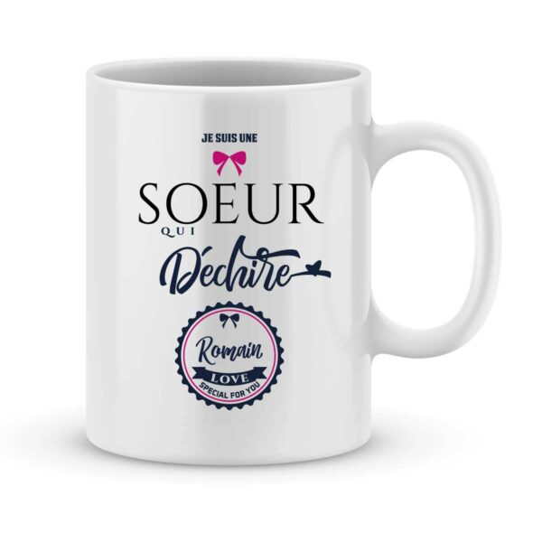 Cadeau soeur. Mug personnalisé joyeux noël grande soeur - Joli Mug