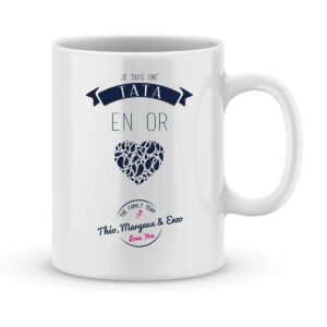 Mug personnalisé avec un prénom tata en or