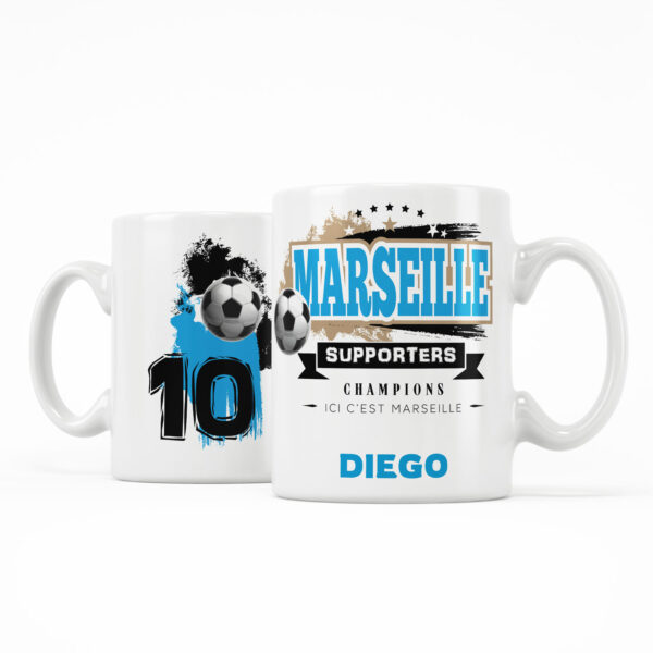 Mug personnalisé avec un prénom foot Marseille