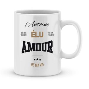 Mug personnalisé avec un prénom amour de ma vie