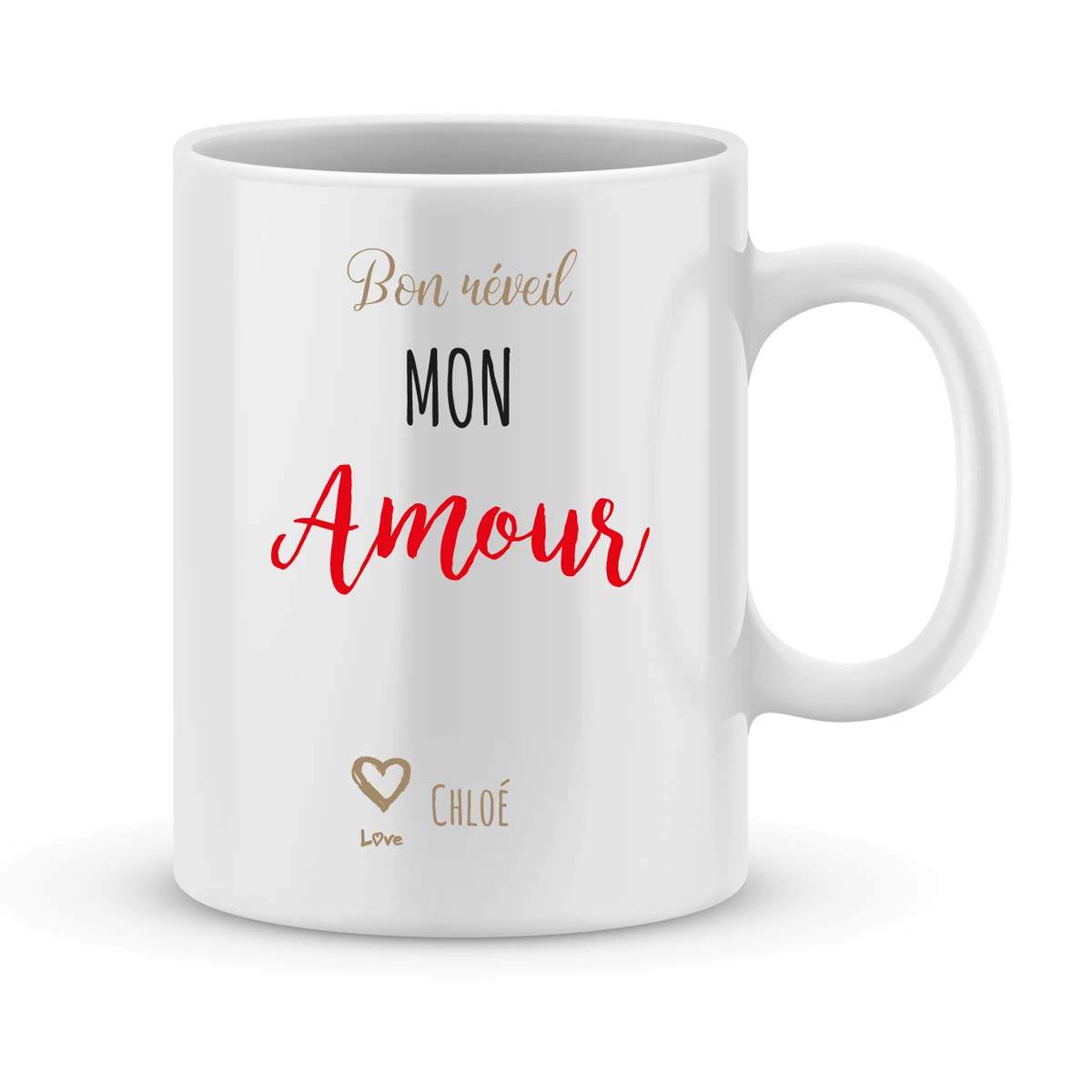 Mug Personnalisé : Tasse à café message d'Amour