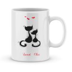 Mug personnalisé avec un prénom chat amoureux