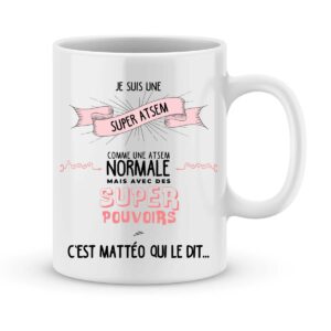 Mug personnalisé avec un prénom super atsem