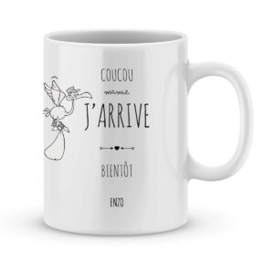 Mug personnalisé avec un prénom coucou mamie