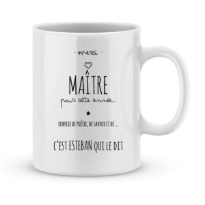 Mug personnalisé avec un prénom merci maître