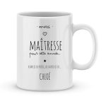 Mug personnalisé avec un prénom merci maîtresse