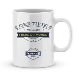 Mug personnalisé avec un prénom certifié meilleur frère