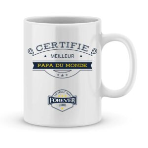 Mug personnalisé avec un prénom certifié meilleur papa