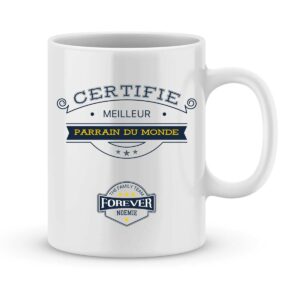 Mug personnalisé avec un prénom certifié meilleur parrain