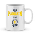 Mug personnalisé avec un prénom élu meilleur parrain