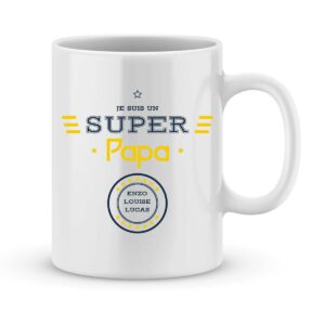 Mug personnalisé avec un prénom je suis un super papa