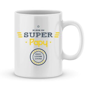 Mug personnalisé avec un prénom je suis un super papy