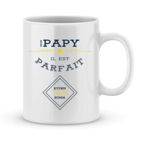 Mug personnalisé avec un prénom papy parfait