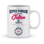 Mug personnalisé avec un prénom super parrain