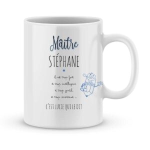 Mug personnalisé avec un prénom mon maître est trop fort