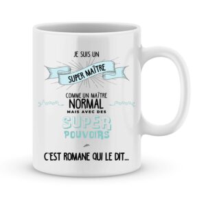 Mug personnalisé avec un prénom super maître