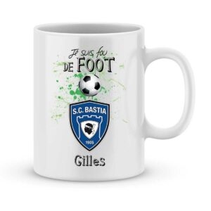 Mug personnalisé avec un prénom foot Bastia