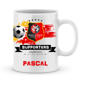 Mug personnalisé avec un prénom foot Rennes