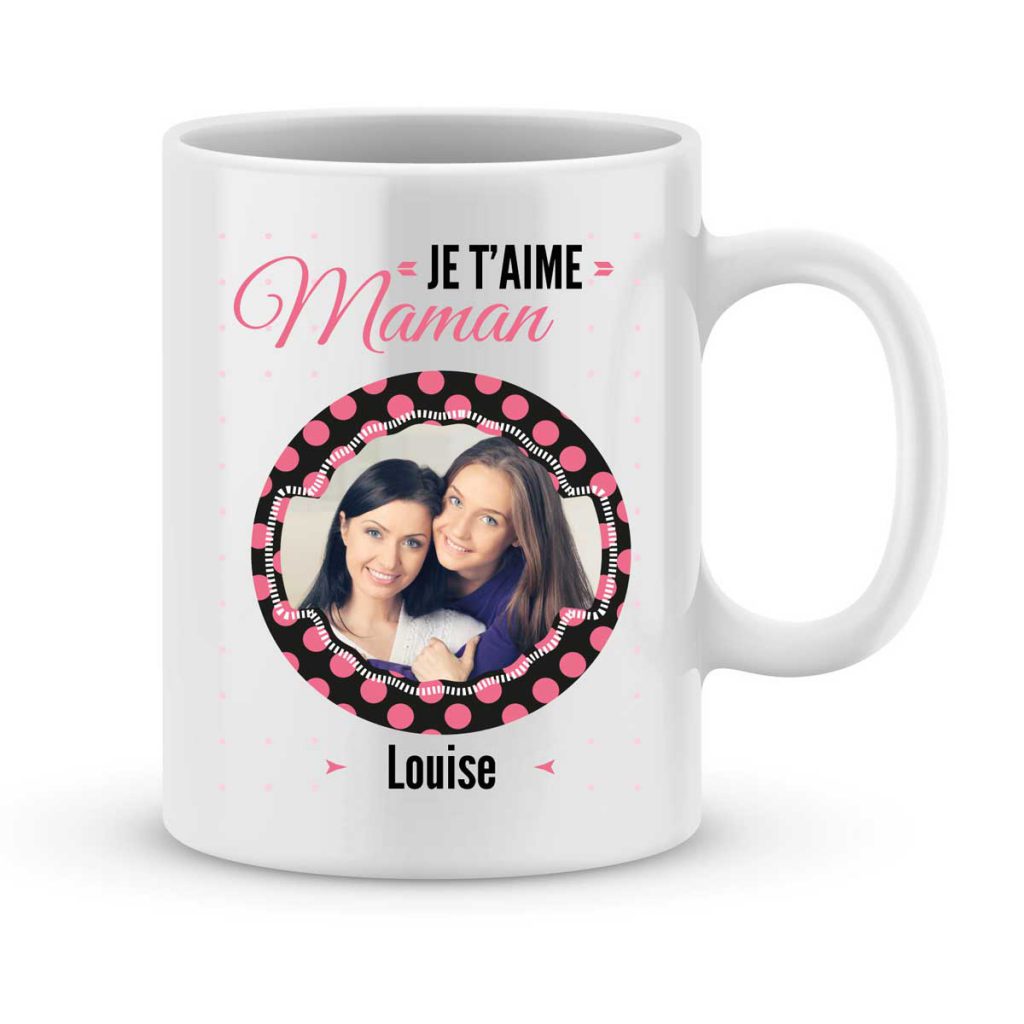 Mug Personnalisé Bonne Fête Maman Avec Gros Cœur - Les Mugs de Becky