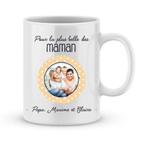 Mug personnalisé avec prénom et photo maman est belle