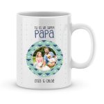 Mug personnalisé avec prénom et photo super papa