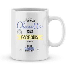 Mug personnalisé avec un prénom le plus chouette des parrains