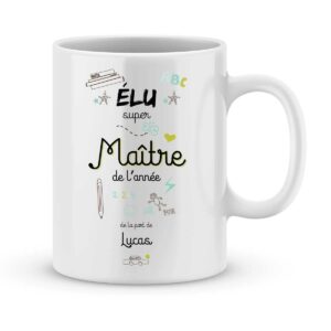 Mug personnalisé avec un prénom élu maître de l'année