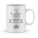 Mug personnalisé avec un prénom meilleur papa de la terre