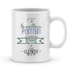 Mug personnalisé avec un prénom meilleur parrain de la terre