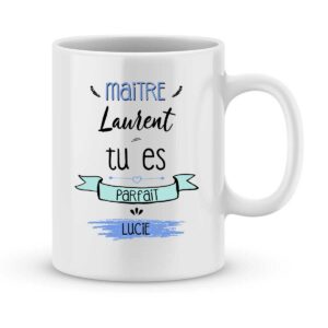 Mug personnalisé avec un prénom mon maître est parfait