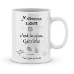 Mug personnalisé avec un prénom ma maîtresse est géniale