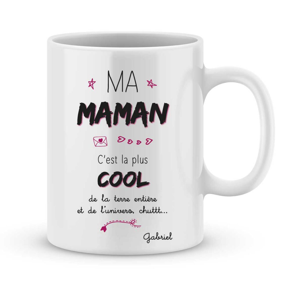 Mug personnalisé avec prénom et photo maman est belle - Joli Mug