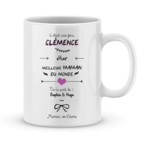 Mug personnalisé avec un prénom élue meilleure maman