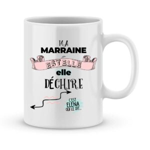 Mug personnalisé avec un prénom ma marraine elle déchire