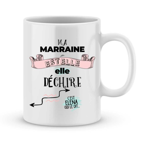 Mug personnalisé avec un prénom ma marraine est géniale - Joli Mug