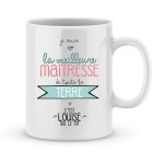 Mug personnalisé avec un prénom meilleure maîtresse de la terre