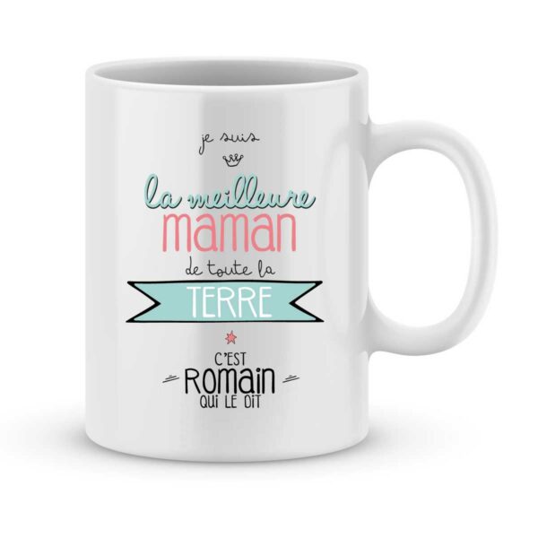 Mug personnalisé avec un prénom meilleure maman de la terre