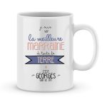 Mug personnalisé avec un prénom meilleure marraine de la terre