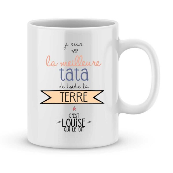 Mug personnalisé avec un prénom meilleure tata de la terre
