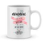 Mug personnalisé avec un prénom ma nounou est gentille