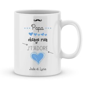 Mug personnalisé avec un prénom papa je t'adore