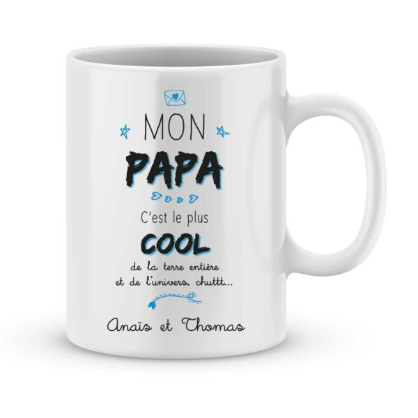 Mug personnalisé avec un prénom papa est cool