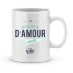 Mug personnalisé avec un prénom papa d'amour de ma vie