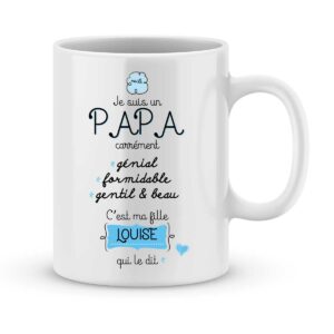 Mug personnalisé avec un prénom papa carrément génial (de ma fille)