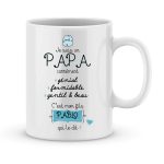 Mug personnalisé avec un prénom papa carrément génial (de mon fils)